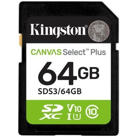 Tarjeta de Memoria Kingston CANVAS Select Plus 64GB SD XC/ C | APLIUM