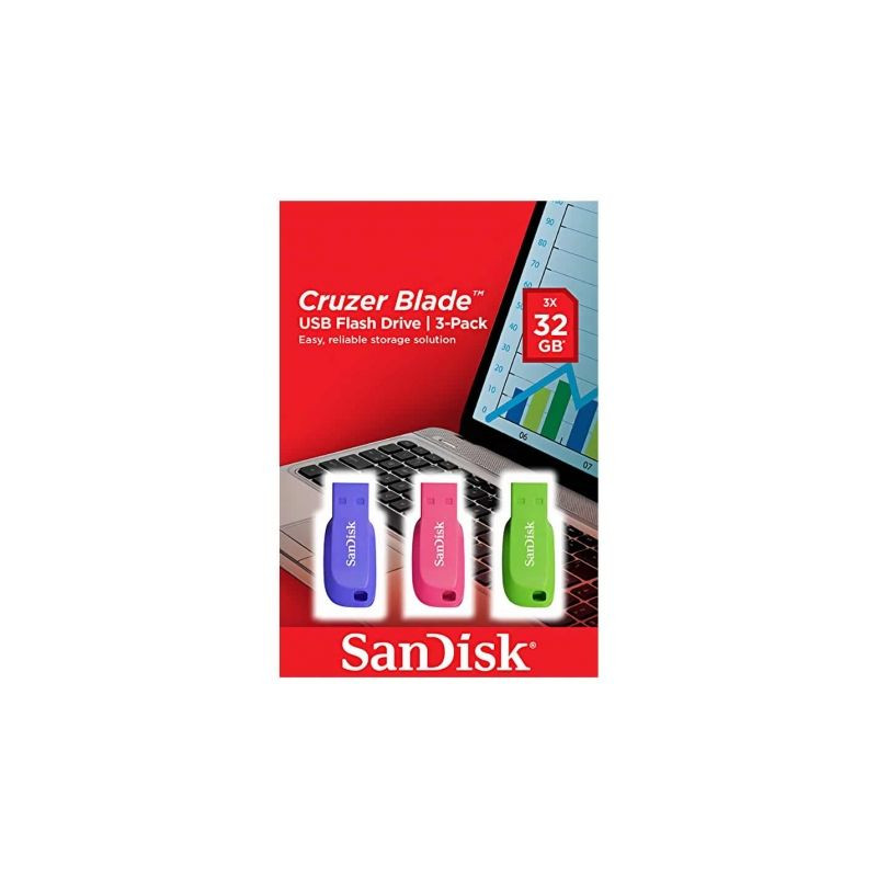 Pendrives 32GB SanDisk Cruzer Blade/ USB 2.0/ Pack 3 | APLIUM