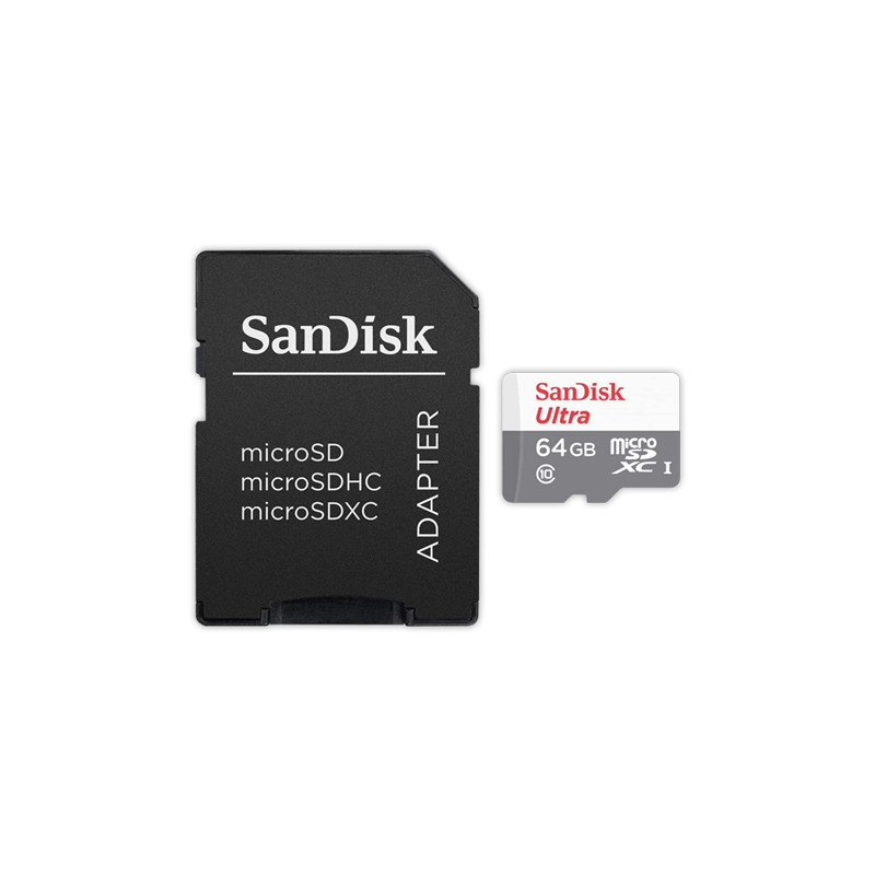 64GB Sandisk Ultra Microsdxc + SD Adapter 100MB/S Clas 10 Uh | APLIUM