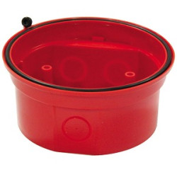 Zócalo Estanco IP65 de color rojo para entrada de tubo visto con base