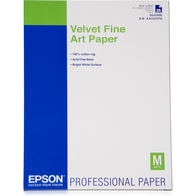 Paper/Velvet FineArt A2 260gm2 25sh