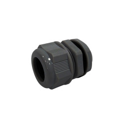 Pieza pasacable en color negro con prensaestopas compatible | APLIUM