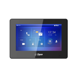 Monitor interior IP Dahua Pro negro con Wi-Fi y pantalla táctil TFT de