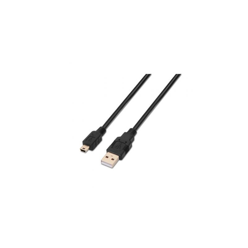 Cable USB 2.0 Aisens A101-0025/ USB Macho - USB Mini/ Hasta | APLIUM