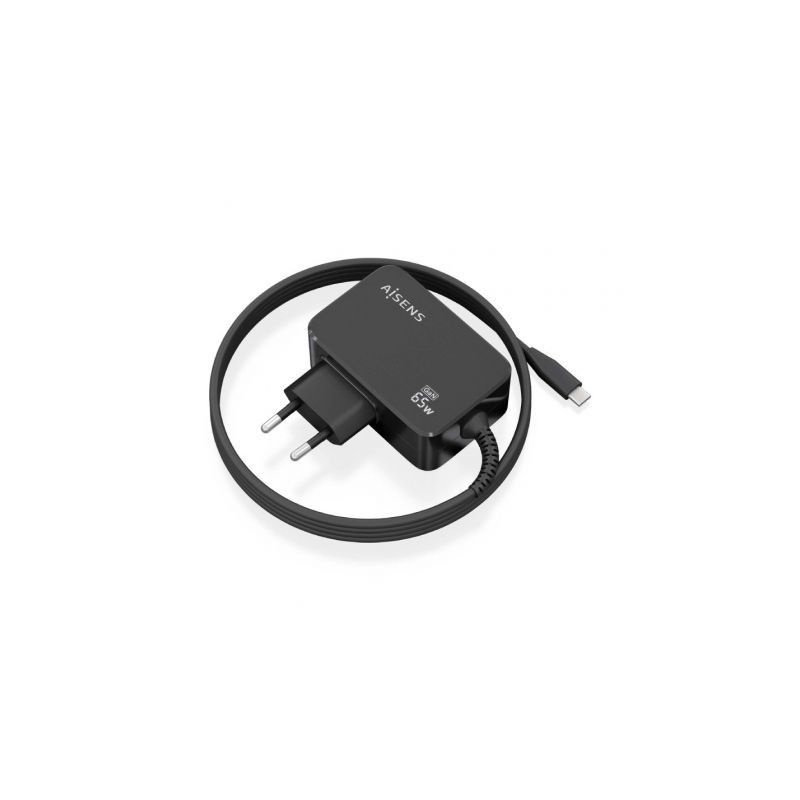 Cargador de Portátil GaN Aisens ASCH-1PD65WL033-BK/ 1xUSB Ti | APLIUM