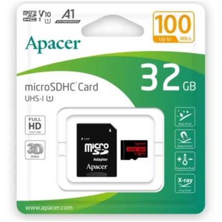 Tarjeta de Memoria Apacer 32GB microSD HC UHS 1 con Adaptado | APLIUM