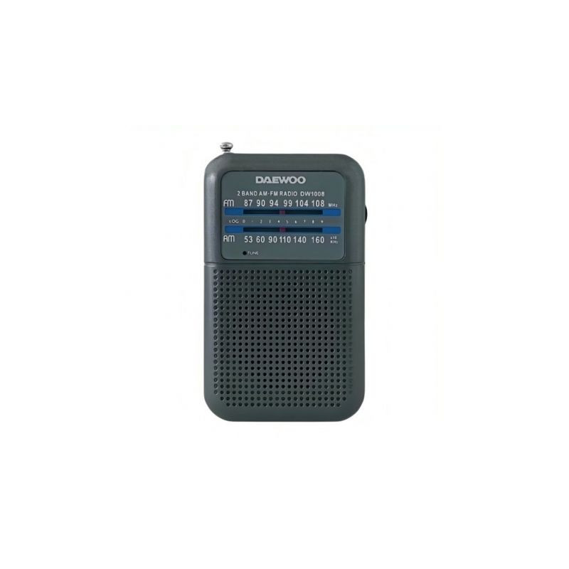 Radio Portátil Daewoo DW1008/ a Pilas/ Gris | APLIUM