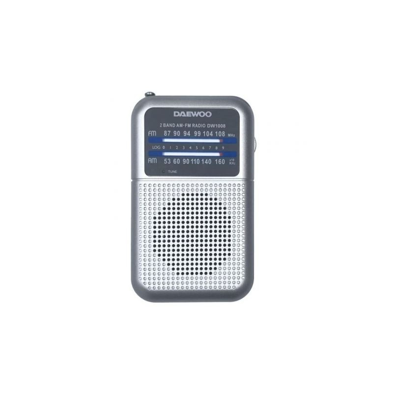 Radio Portátil Daewoo DW1008/ a Pilas/ Plata | APLIUM