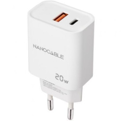 Cargador de Pared Nanocable 10.10.2007/ 1xUSB/ 1xUSB Tipo-C/ | APLIUM