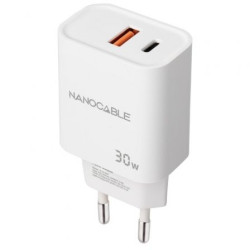 Cargador de Pared Nanocable 10.10.2011/ 1xUSB/ 1xUSB Tipo-C/ | APLIUM
