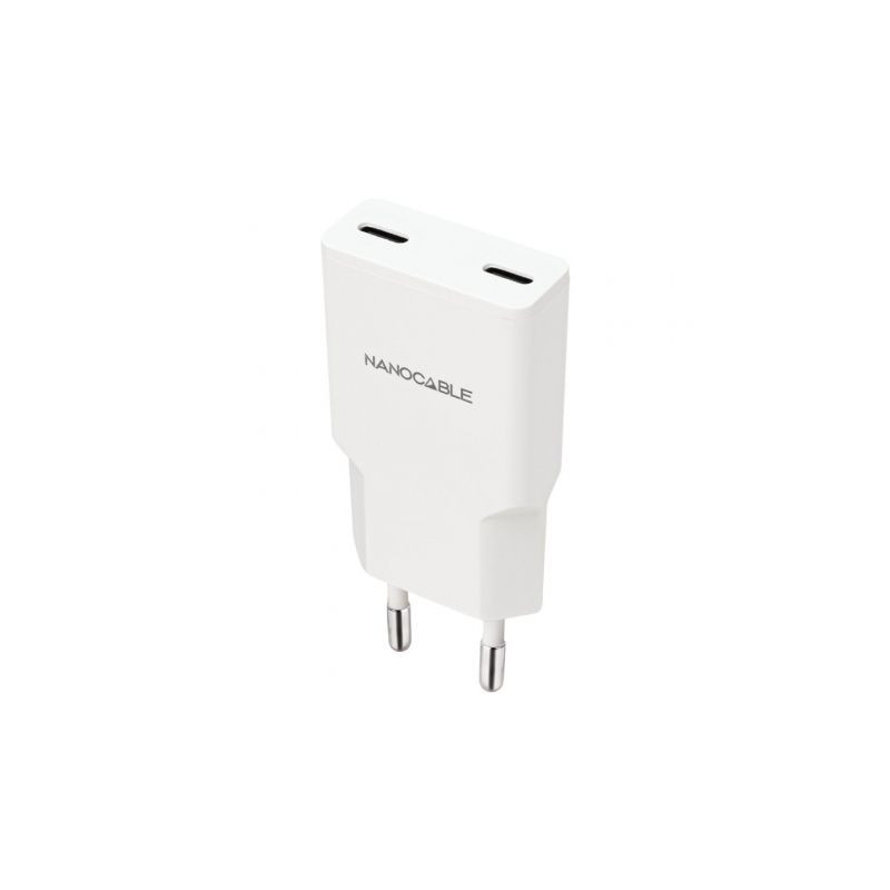 Cargador de Pared Nanocable 10.10.2023/ 2xUSB Tipo-C/ 20W/ B | APLIUM