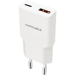 Cargador de Pared Nanocable 10.10.2025/ 1xUSB Tipo-C/ 1xUSB/ | APLIUM
