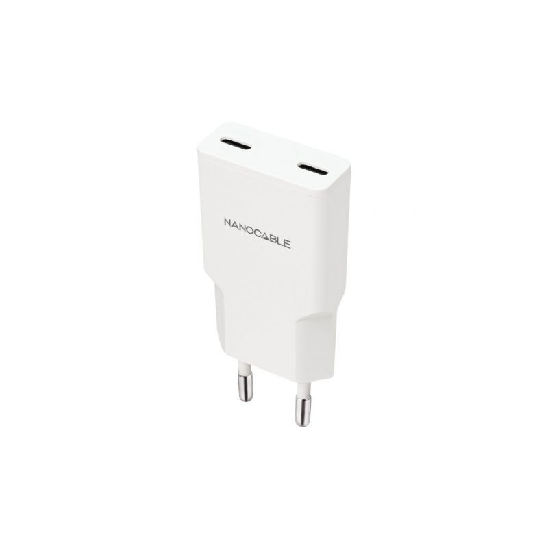 Cargador de Pared Nanocable 10.10.2026/ 2xUSB Tipo-C/ 25W/ B | APLIUM