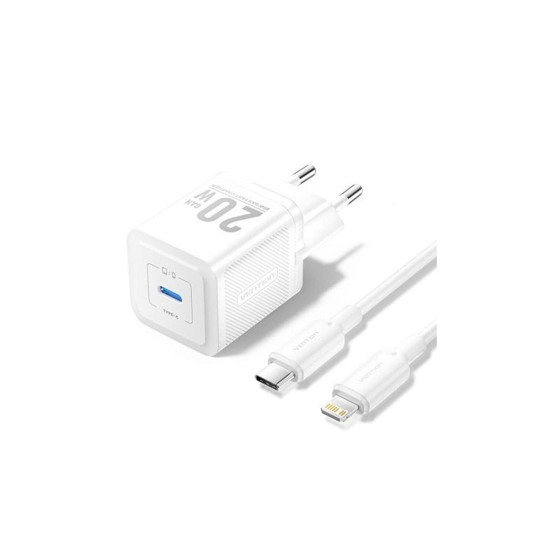 Cargador de Pared GaN Vention TZ-FEPW0-EU-02/ 1xUSB Tipo-C + | APLIUM