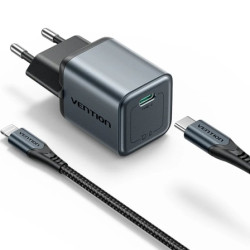 Cargador de Pared GaN Vention TZ-FEVH0-EU/ 1xUSB Tipo-C + Ca | APLIUM