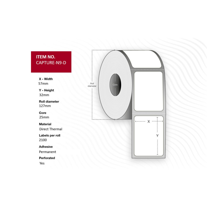 Label 57x32mm, Core 25mm,