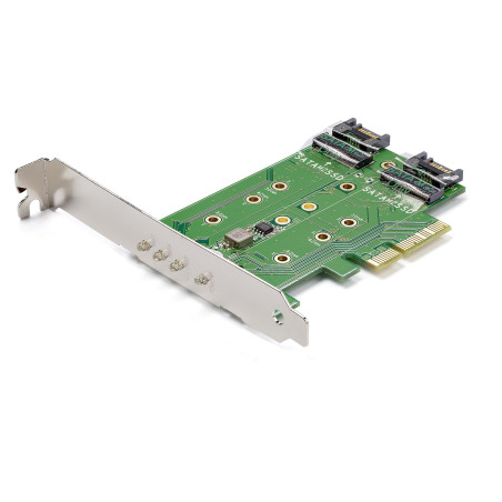 M.2 SSD Card 1x PCIe NVMe 2x SATA M.2