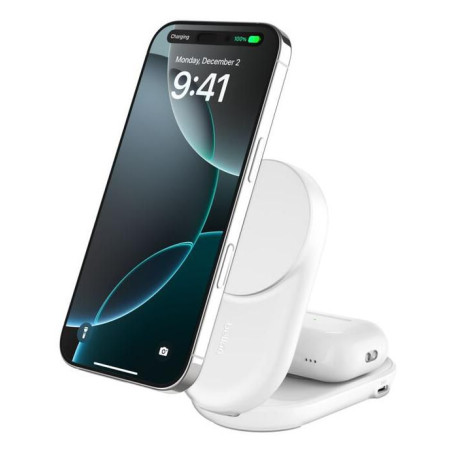 UltraCharge 25w Qi2 2in1 Magnetic Charger plus USB-C, White