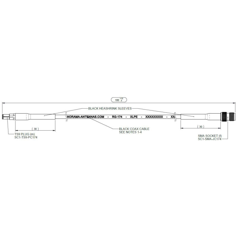 SMA SOCKET (f) - TS9 PLUG (m)