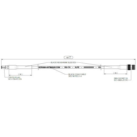 SMA SOCKET (f) - TS9 PLUG (m)
