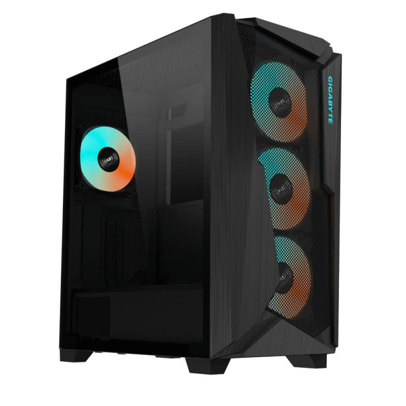 C301 Glass Midi Tower Black