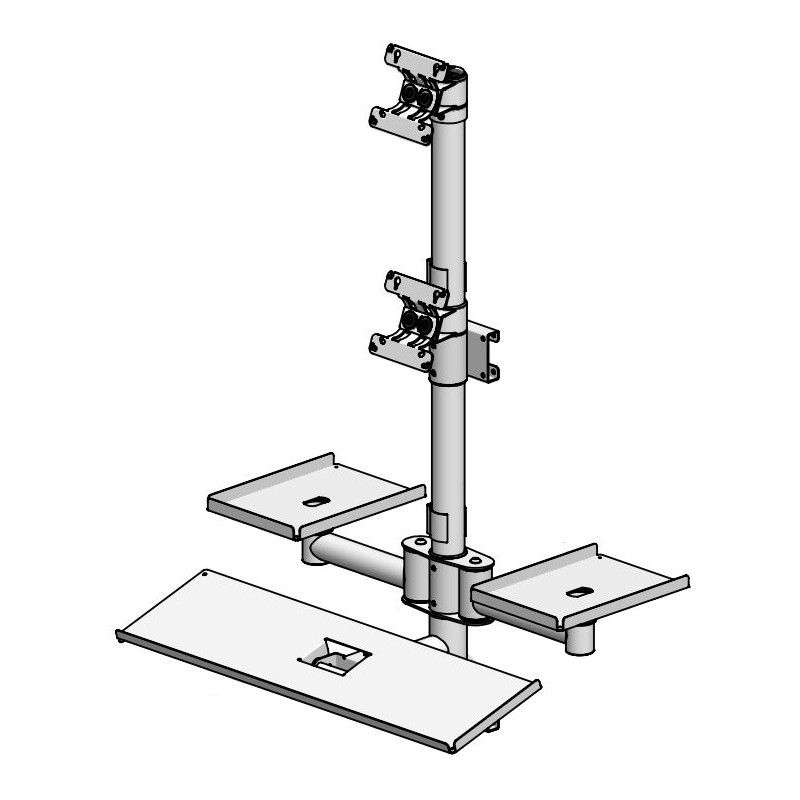 Wall mounted pole with 2 VESA