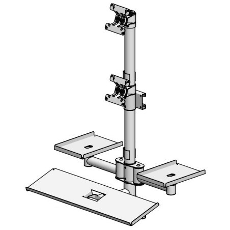 Wall mounted pole with 2 VESA
