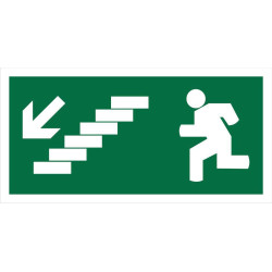 200x100 DOWN LEFT STAIR SIGN | APLIUM