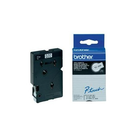 Tape/TC-201A 12mm BKOnWhite 10S Bulk