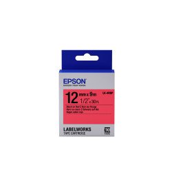 Label/LK-4RBP Pastel 12mm x 9m BK/RD