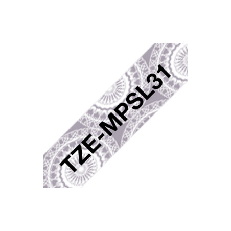 Tape/TZEMPSL31 12MM BLACKON SILVER LACE