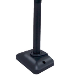 Plastic pole base with metal