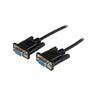 2m Black DB9 RS232 Null Modem Cable F/F