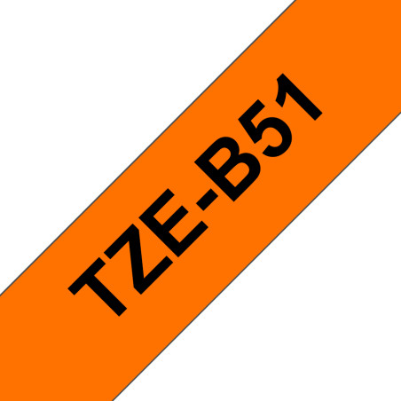 Tape/orange w black overprint TZEB51 24m