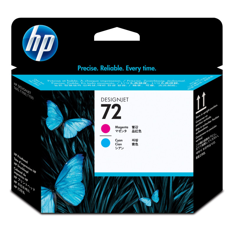 HP No72 Magenta and Cyan Printhead