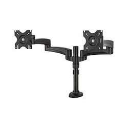 Twin Flat Screen Desk Mount With Double Arms | APLIUM