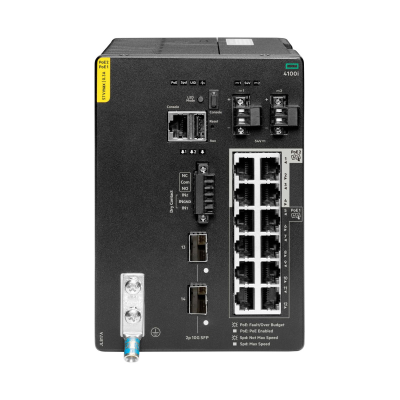 Aruba 4100I 12G CL4/ 4/6 PoE 2SFP+ Din Sw | APLIUM