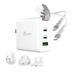 65W Gan Usb-c 3-PORT Traveler Charger Changeable AC Usb-c Ca | APLIUM