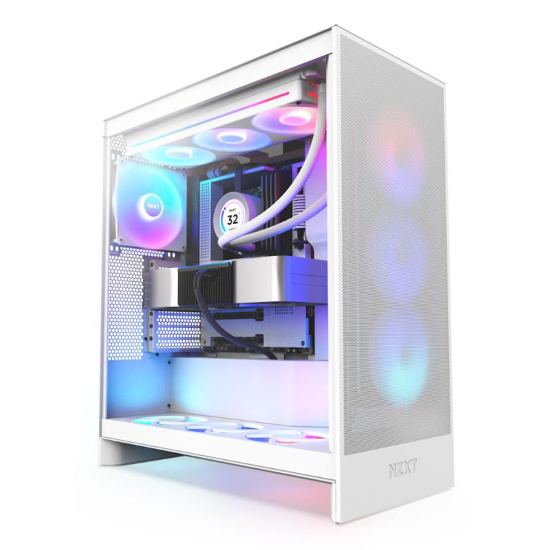 NZXT H7 Flow RGB Midi Tower Blanco | APLIUM