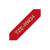 Tape/TZERW34 12MM GOLD ON W RED RIBBON