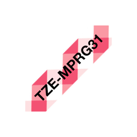 Tape/TZEMPRG31 12MM BLACK ON RED GINGH