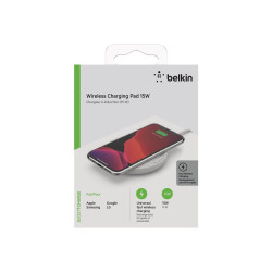 Belkin - Base de carga inalámbrica + adaptador de corriente CA - 15 va