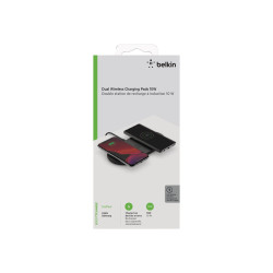 Belkin Dual - Base de carga inalámbrica + adaptador de corriente CA -