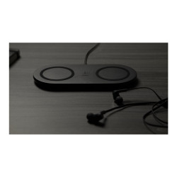 Belkin Dual - Base de carga inalámbrica + adaptador de corriente CA -