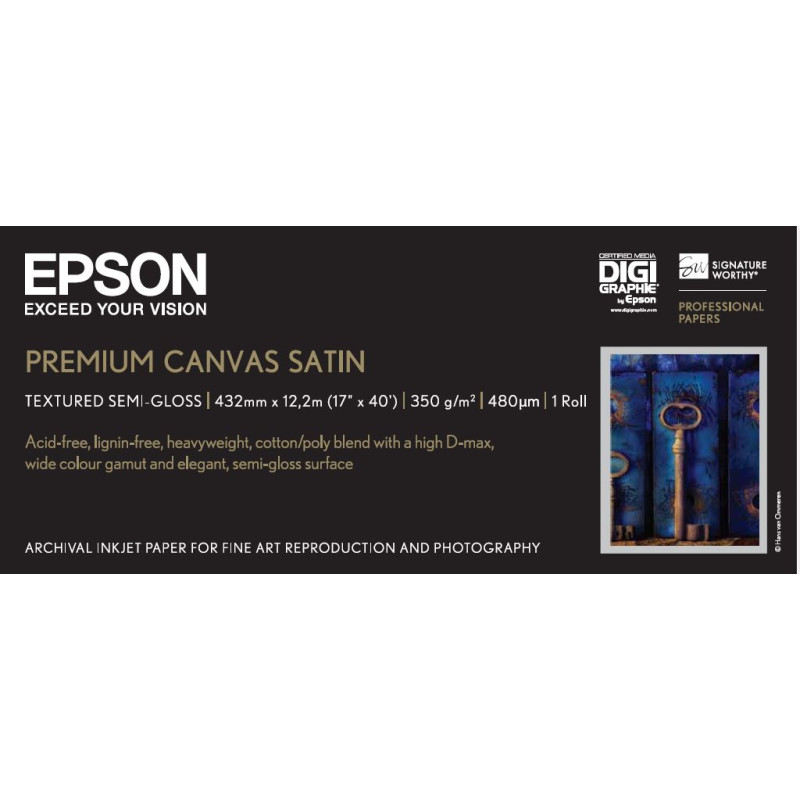 Paper/Prem Canvas Satin 17"x12.2m 350gm2
