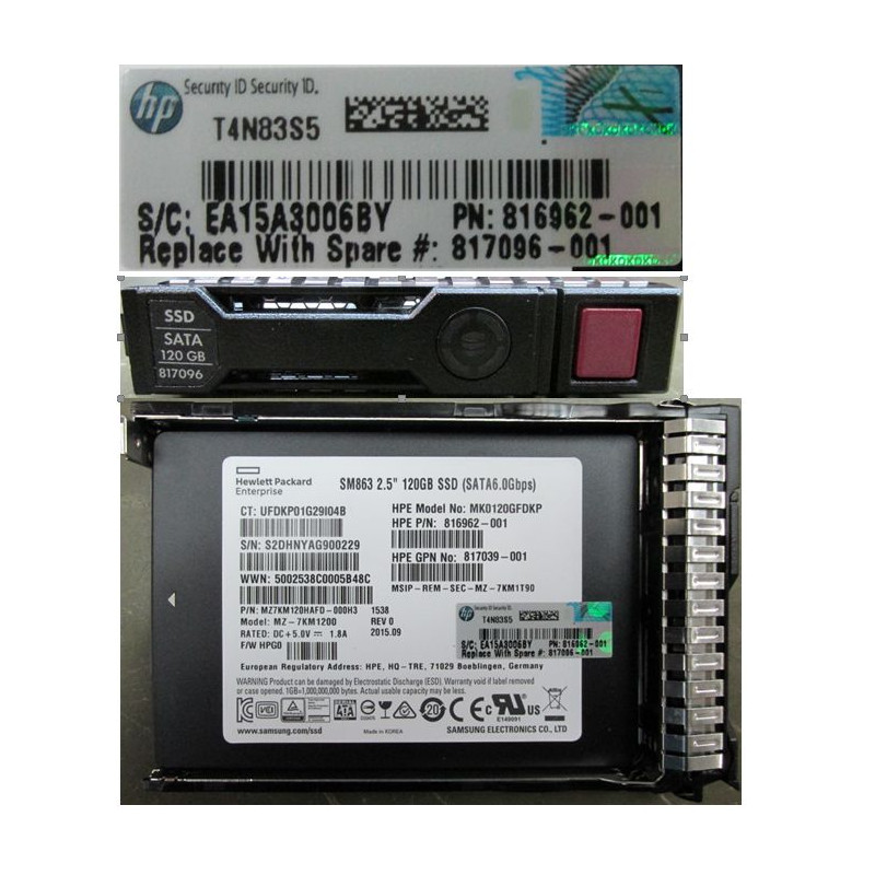 120GB Hot Plug SSD Sata Interf