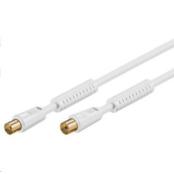 Coax M-F 10m White 75 Ohm