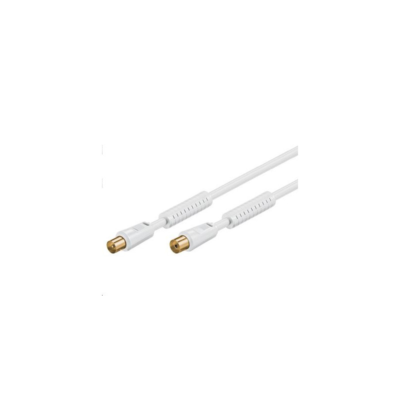 Coax M-F 10m White 75 Ohm