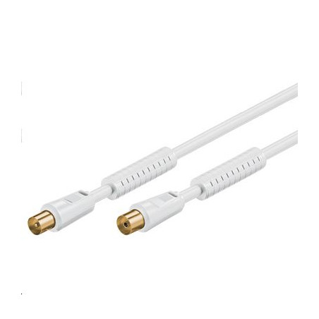 Coax M-F 10m White 75 Ohm