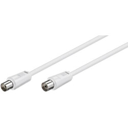Coax M-F 5m White 75 Ohm